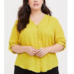 Torrid | Harper Citron Button Front Georgette Top